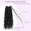 imageBohemain Box Braids Crochet Hair for Black Women 14Inch Boho Crochet Hair Pre Looped 8PK Crochet Boho Braids with Curly Ends1B