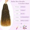 imageBohemain Box Braids Crochet Hair for Black Women 14Inch Boho Crochet Hair Pre Looped 8PK Crochet Boho Braids with Curly Ends1B27