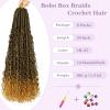 imageBohemain Box Braids Crochet Hair for Black Women 14Inch Boho Crochet Hair Pre Looped 8PK Crochet Boho Braids with Curly Ends1B27
