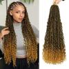 imageBohemain Box Braids Crochet Hair for Black Women 14Inch Boho Crochet Hair Pre Looped 8PK Crochet Boho Braids with Curly Ends1B27