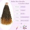 imageBohemain Box Braids Crochet Hair for Black Women 14Inch Boho Crochet Hair Pre Looped 8PK Crochet Boho Braids with Curly Ends1B27