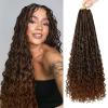 imageBohemain Box Braids Crochet Hair for Black Women 14Inch Boho Crochet Hair Pre Looped 8PK Crochet Boho Braids with Curly Ends1B30