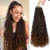 imageBohemain Box Braids Crochet Hair for Black Women 14Inch Boho Crochet Hair Pre Looped 8PK Crochet Boho Braids with Curly Ends1B30