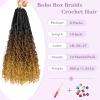 imageBohemain Box Braids Crochet Hair for Black Women 14Inch Boho Crochet Hair Pre Looped 8PK Crochet Boho Braids with Curly Ends1B3027