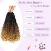 imageBohemain Box Braids Crochet Hair for Black Women 14Inch Boho Crochet Hair Pre Looped 8PK Crochet Boho Braids with Curly Ends1B3027