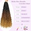 imageBohemain Box Braids Crochet Hair for Black Women 14Inch Boho Crochet Hair Pre Looped 8PK Crochet Boho Braids with Curly Ends1B3027