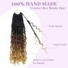 imageBohemain Box Braids Crochet Hair for Black Women 14Inch Boho Crochet Hair Pre Looped 8PK Crochet Boho Braids with Curly Ends1B3027