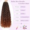 imageBohemain Box Braids Crochet Hair for Black Women 14Inch Boho Crochet Hair Pre Looped 8PK Crochet Boho Braids with Curly Ends1B350