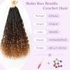imageBohemain Box Braids Crochet Hair for Black Women 14Inch Boho Crochet Hair Pre Looped 8PK Crochet Boho Braids with Curly Ends1B430