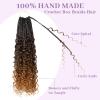 imageBohemain Box Braids Crochet Hair for Black Women 14Inch Boho Crochet Hair Pre Looped 8PK Crochet Boho Braids with Curly Ends1B430