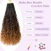imageBohemain Box Braids Crochet Hair for Black Women 14Inch Boho Crochet Hair Pre Looped 8PK Crochet Boho Braids with Curly Ends1B430