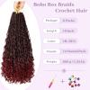imageBohemain Box Braids Crochet Hair for Black Women 14Inch Boho Crochet Hair Pre Looped 8PK Crochet Boho Braids with Curly Ends1BBUG