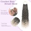 imageBohemain Box Braids Crochet Hair for Black Women 14Inch Boho Crochet Hair Pre Looped 8PK Crochet Boho Braids with Curly Ends1BGray