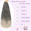 imageBohemain Box Braids Crochet Hair for Black Women 14Inch Boho Crochet Hair Pre Looped 8PK Crochet Boho Braids with Curly Ends1BGray