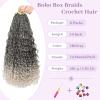 imageBohemain Box Braids Crochet Hair for Black Women 14Inch Boho Crochet Hair Pre Looped 8PK Crochet Boho Braids with Curly Ends1BGray
