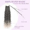 imageBohemain Box Braids Crochet Hair for Black Women 14Inch Boho Crochet Hair Pre Looped 8PK Crochet Boho Braids with Curly Ends1BGray