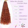 imageBohemain Box Braids Crochet Hair for Black Women 14Inch Boho Crochet Hair Pre Looped 8PK Crochet Boho Braids with Curly Ends350