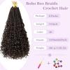 imageBohemain Box Braids Crochet Hair for Black Women 14Inch Boho Crochet Hair Pre Looped 8PK Crochet Boho Braids with Curly Ends4