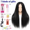imageMannequin Head Human Hair 26 Inch Mannequin Head with Hair and Stand 60 Real Hair Mannequin Head for Kids Cosmetology mannequin head for braiding Mannequins Doll Head to Practice HairstylesBlack 1B