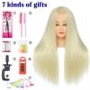 imageMannequin Head Human Hair 26 Inch Mannequin Head with Hair and Stand 60 Real Hair Mannequin Head for Kids Cosmetology mannequin head for braiding Mannequins Doll Head to Practice HairstylesPlatinum Blonde