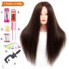 imageMannequin Head Human Hair 26 Inch Mannequin Head with Hair and Stand 60 Real Hair Mannequin Head for Kids Cosmetology mannequin head for braiding Mannequins Doll Head to Practice HairstylesDark Brown