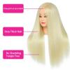 imageMannequin Head Human Hair 26 Inch Mannequin Head with Hair and Stand 60 Real Hair Mannequin Head for Kids Cosmetology mannequin head for braiding Mannequins Doll Head to Practice HairstylesPlatinum Blonde