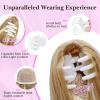 imageNAYOO Claw Clip Ponytail Extension Black Brown 12quot Short Wavy Ponytail Clip in Hair Extensions for Women Curly Natural Layered Pony Tails for Short Thin Hair Synthetic HairpieceBlack BrownDirty Blonde