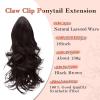 imageNAYOO Claw Clip Ponytail Extension Black Brown 12quot Short Wavy Ponytail Clip in Hair Extensions for Women Curly Natural Layered Pony Tails for Short Thin Hair Synthetic HairpieceBlack BrownBlack Brown