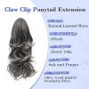 imageNAYOO Claw Clip Ponytail Extension Black Brown 12quot Short Wavy Ponytail Clip in Hair Extensions for Women Curly Natural Layered Pony Tails for Short Thin Hair Synthetic HairpieceBlack BrownSalt and Pepper