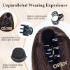 imageNAYOO Claw Clip Ponytail Extension Black Brown 12quot Short Wavy Ponytail Clip in Hair Extensions for Women Curly Natural Layered Pony Tails for Short Thin Hair Synthetic HairpieceBlack BrownCopper Brown