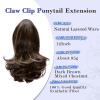 imageNAYOO Claw Clip Ponytail Extension Black Brown 12quot Short Wavy Ponytail Clip in Hair Extensions for Women Curly Natural Layered Pony Tails for Short Thin Hair Synthetic HairpieceBlack BrownDark Brown Mixed Chestnut