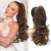 imageNAYOO Claw Clip Ponytail Extension Black Brown 12quot Short Wavy Ponytail Clip in Hair Extensions for Women Curly Natural Layered Pony Tails for Short Thin Hair Synthetic HairpieceBlack BrownChestnut Brown