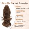 imageNAYOO Claw Clip Ponytail Extension Black Brown 12quot Short Wavy Ponytail Clip in Hair Extensions for Women Curly Natural Layered Pony Tails for Short Thin Hair Synthetic HairpieceBlack BrownChestnut Brown