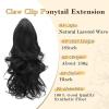 imageNAYOO Claw Clip Ponytail Extension Black Brown 12quot Short Wavy Ponytail Clip in Hair Extensions for Women Curly Natural Layered Pony Tails for Short Thin Hair Synthetic HairpieceBlack BrownBlack