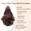 imageNAYOO Claw Clip Ponytail Extension Black Brown 12quot Short Wavy Ponytail Clip in Hair Extensions for Women Curly Natural Layered Pony Tails for Short Thin Hair Synthetic HairpieceBlack BrownCopper Brown
