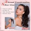 imageNAYOO Claw Clip Ponytail Extension Black Brown 12quot Short Wavy Ponytail Clip in Hair Extensions for Women Curly Natural Layered Pony Tails for Short Thin Hair Synthetic HairpieceBlack BrownDark Blonde to Light Blonde