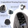 imageNAYOO Claw Clip Ponytail Extension Black Brown 12quot Short Wavy Ponytail Clip in Hair Extensions for Women Curly Natural Layered Pony Tails for Short Thin Hair Synthetic HairpieceBlack BrownSalt and Pepper
