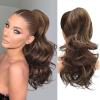 imageNAYOO Claw Clip Ponytail Extension Black Brown 12quot Short Wavy Ponytail Clip in Hair Extensions for Women Curly Natural Layered Pony Tails for Short Thin Hair Synthetic HairpieceBlack BrownBrown Mixed Dirty Blonde