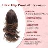 imageNAYOO Claw Clip Ponytail Extension Black Brown 12quot Short Wavy Ponytail Clip in Hair Extensions for Women Curly Natural Layered Pony Tails for Short Thin Hair Synthetic HairpieceBlack BrownCopper Brown