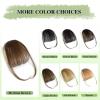 imageNAYOO Clip in Bangs  100 Human Hair Wispy Bangs Clip in Hair Extensions Brown Black Air Bangs Fringe with Temples Hairpieces for Women Curved Bangs for Daily WearMedium Brown