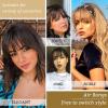 imageNAYOO Clip in Bangs  100 Human Hair Wispy Bangs Clip in Hair Extensions Brown Black Air Bangs Fringe with Temples Hairpieces for Women Curved Bangs for Daily WearLight Blonde