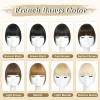 imageNAYOO Clip in Bangs  100 Human Hair Wispy Bangs Clip in Hair Extensions Brown Black Air Bangs Fringe with Temples Hairpieces for Women Curved Bangs for Daily WearPlatinum Blonde