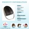 imageNAYOO Clip in Bangs  100 Human Hair Wispy Bangs Clip in Hair Extensions Brown Black Air Bangs Fringe with Temples Hairpieces for Women Curved Bangs for Daily WearBrown Black