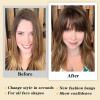 imageNAYOO Clip in Bangs  100 Human Hair Wispy Bangs Clip in Hair Extensions Brown Black Air Bangs Fringe with Temples Hairpieces for Women Curved Bangs for Daily Wearash ablonde