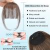 imageNAYOO Clip in Bangs  100 Human Hair Wispy Bangs Clip in Hair Extensions Brown Black Air Bangs Fringe with Temples Hairpieces for Women Curved Bangs for Daily WearBrown