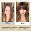 imageNAYOO Clip in Bangs  100 Human Hair Wispy Bangs Clip in Hair Extensions Brown Black Air Bangs Fringe with Temples Hairpieces for Women Curved Bangs for Daily WearPlatinum Blonde