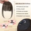 imageNAYOO Clip in Bangs  100 Human Hair Wispy Bangs Clip in Hair Extensions Brown Black Air Bangs Fringe with Temples Hairpieces for Women Curved Bangs for Daily Wear2 darkest brown