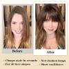 imageNAYOO Clip in Bangs  100 Human Hair Wispy Bangs Clip in Hair Extensions Brown Black Air Bangs Fringe with Temples Hairpieces for Women Curved Bangs for Daily Wear2 darkest brown
