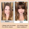 imageNAYOO Clip in Bangs  100 Human Hair Wispy Bangs Clip in Hair Extensions Brown Black Air Bangs Fringe with Temples Hairpieces for Women Curved Bangs for Daily WearBlonde