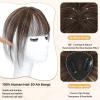 imageNAYOO Clip in Bangs  100 Human Hair Wispy Bangs Clip in Hair Extensions Brown Black Air Bangs Fringe with Temples Hairpieces for Women Curved Bangs for Daily WearBrown